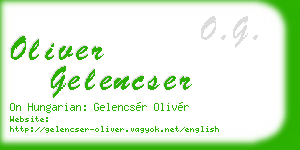 oliver gelencser business card